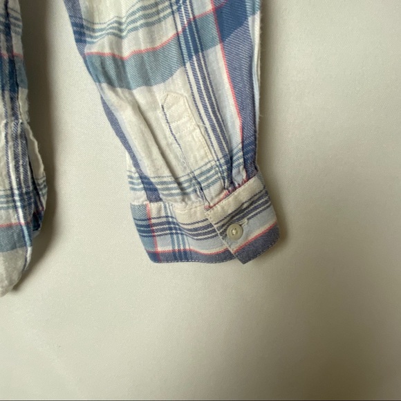 Old Navy Girls White/Blue Tunic Style Plaid Shirt - Picture 10 of 12